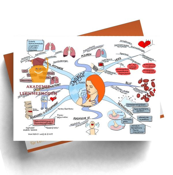 Mindmap zum Thema Dyspnoe nach Organen