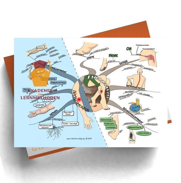 Mindmap zum Thema Armschmerzen - Beinschmerzen