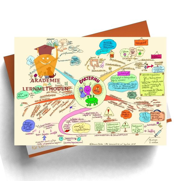 Mindmap zum Thema Bakterien in Farbe