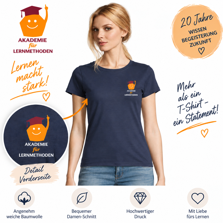 Damen-T-Shirt – 20 Jahre Akademie für Lernmethoden