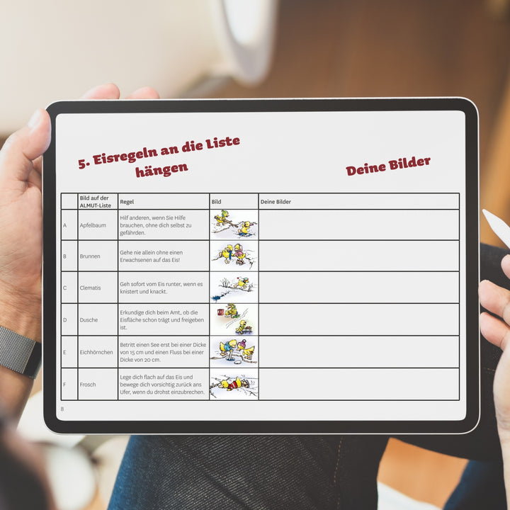 ALMUT-E-Book - Gefahrenregeln bei Eis lernen